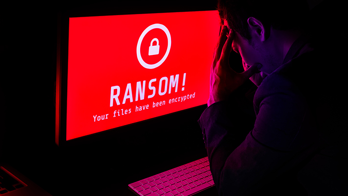 Desktop monitor with text ransom